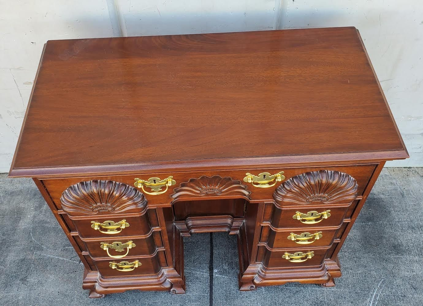 Solid mahogany block front chippendale style chest of drawers/dresser