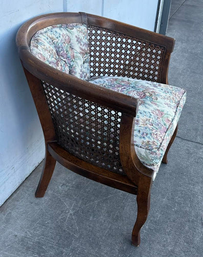 Vintage Cane Chair Floral Cushion