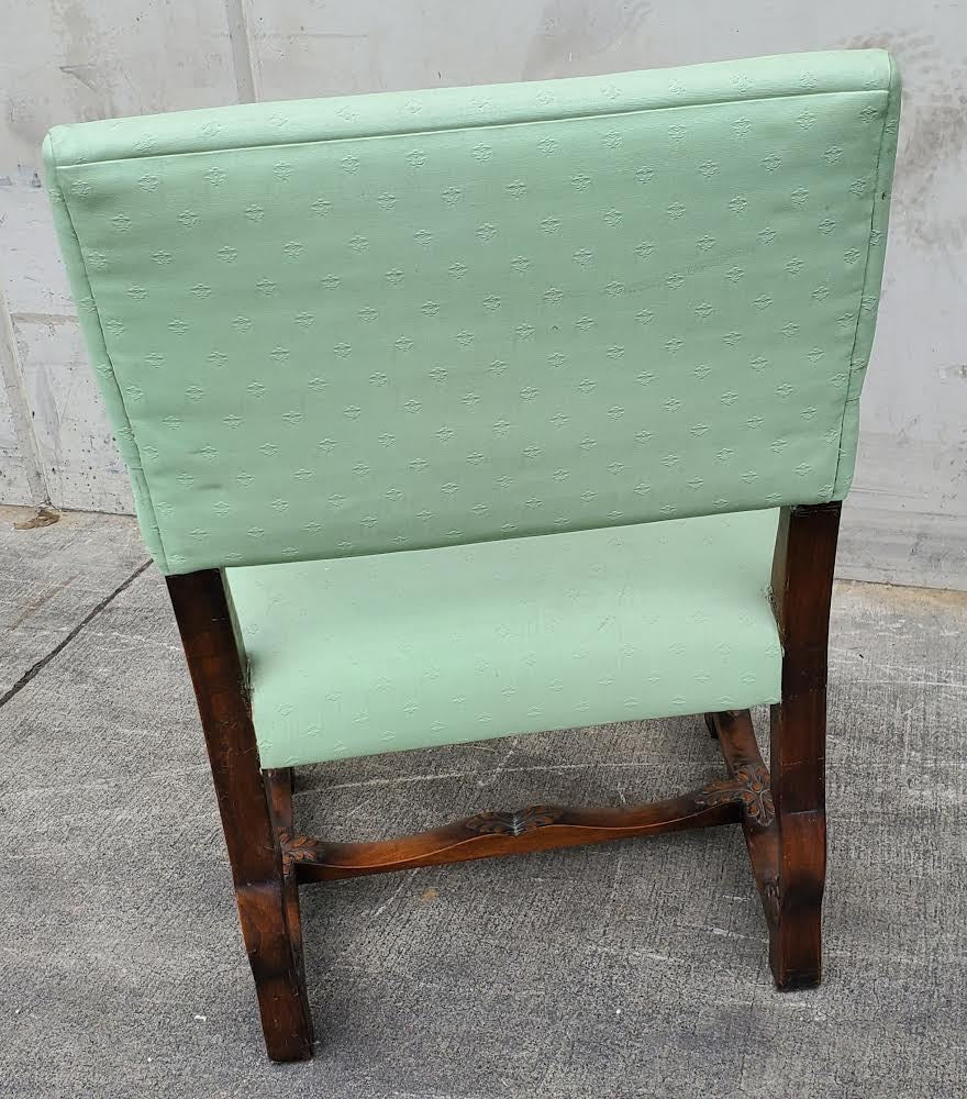 Green carved armchair antique/vintage