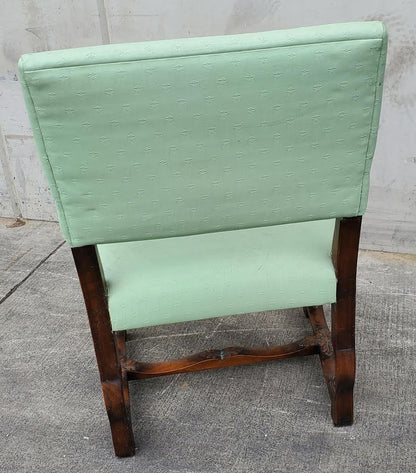 Green carved armchair antique/vintage