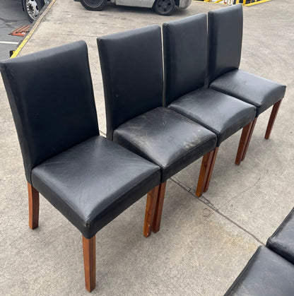 Black dining side chairs (8)