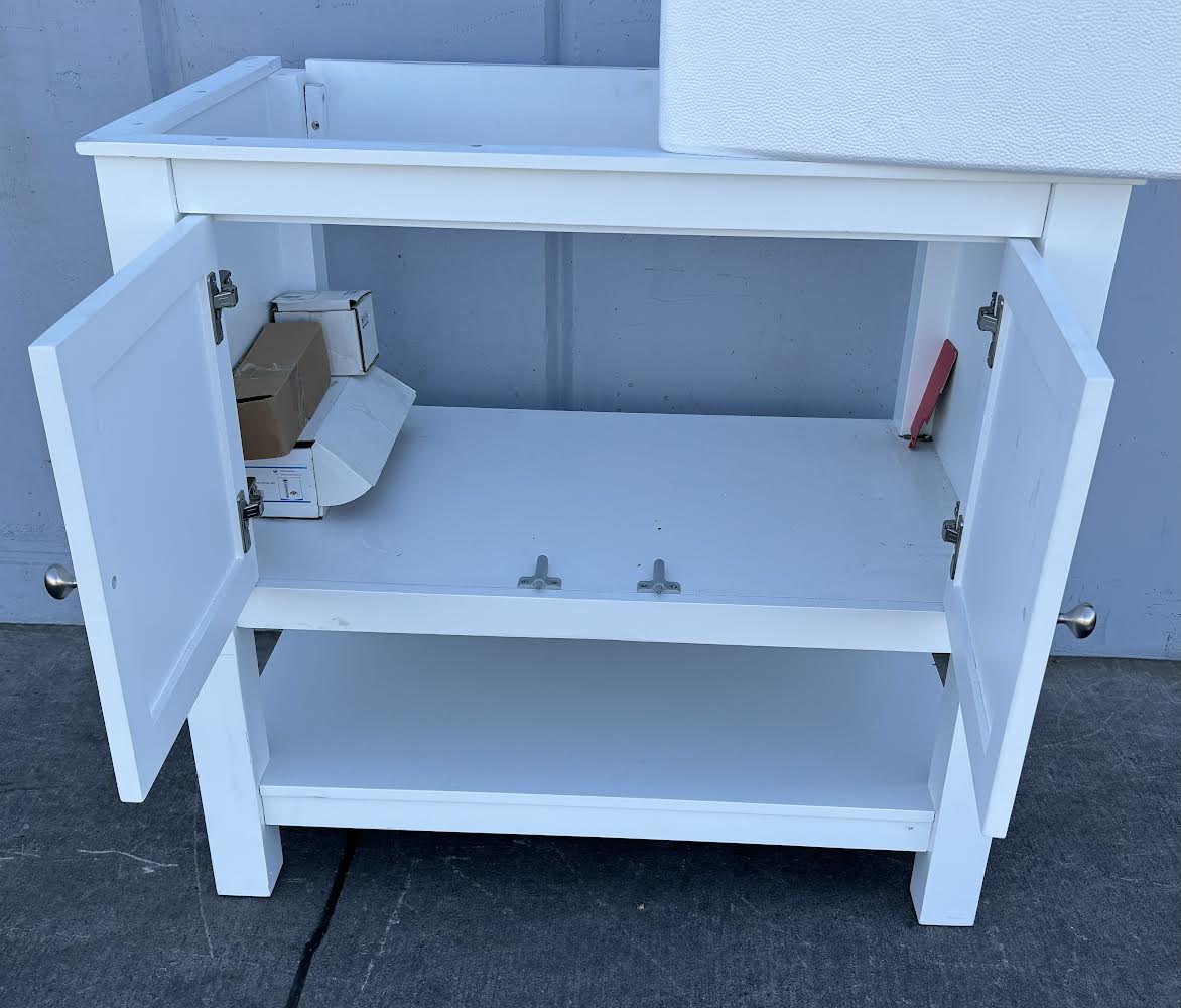 White Bathroom Vanity with Sink
