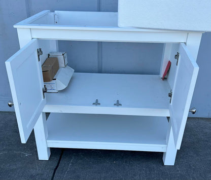 White Bathroom Vanity with Sink