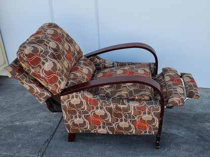 Brown fabric recliner armchair accent/living room chair
