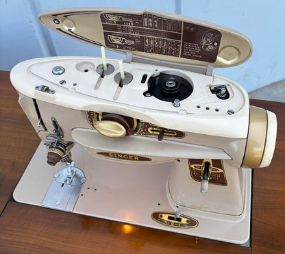 Vintage Mid Century Desk, Singer 600 Sewing Machine, MCM, Retro, Unique, Walnut, 1960s, Office
