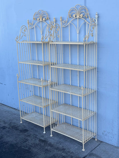 white/cream wrought iron bakers racks/ shelves (2)
