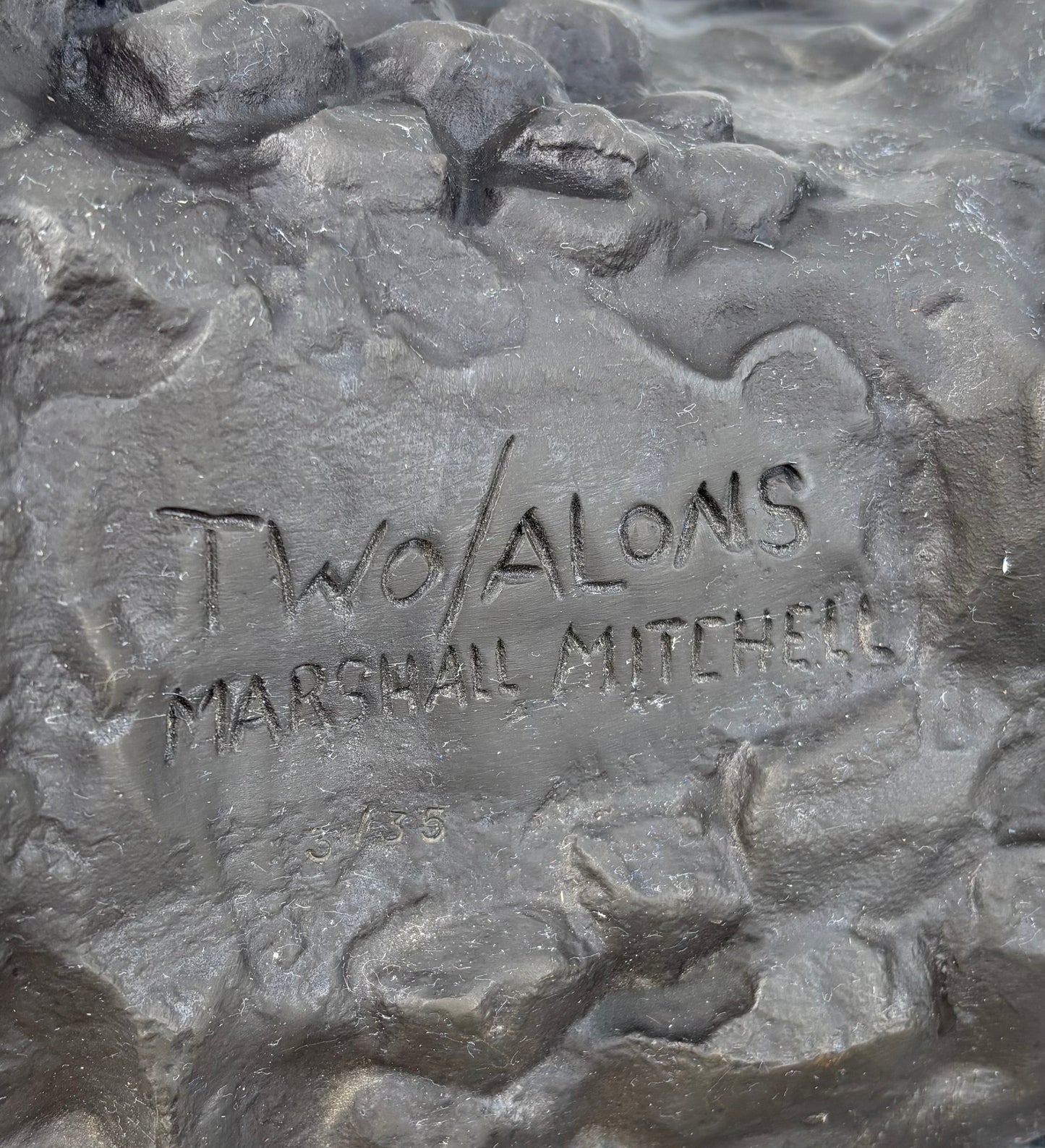 Marshall Mitchell two alone bronze statue