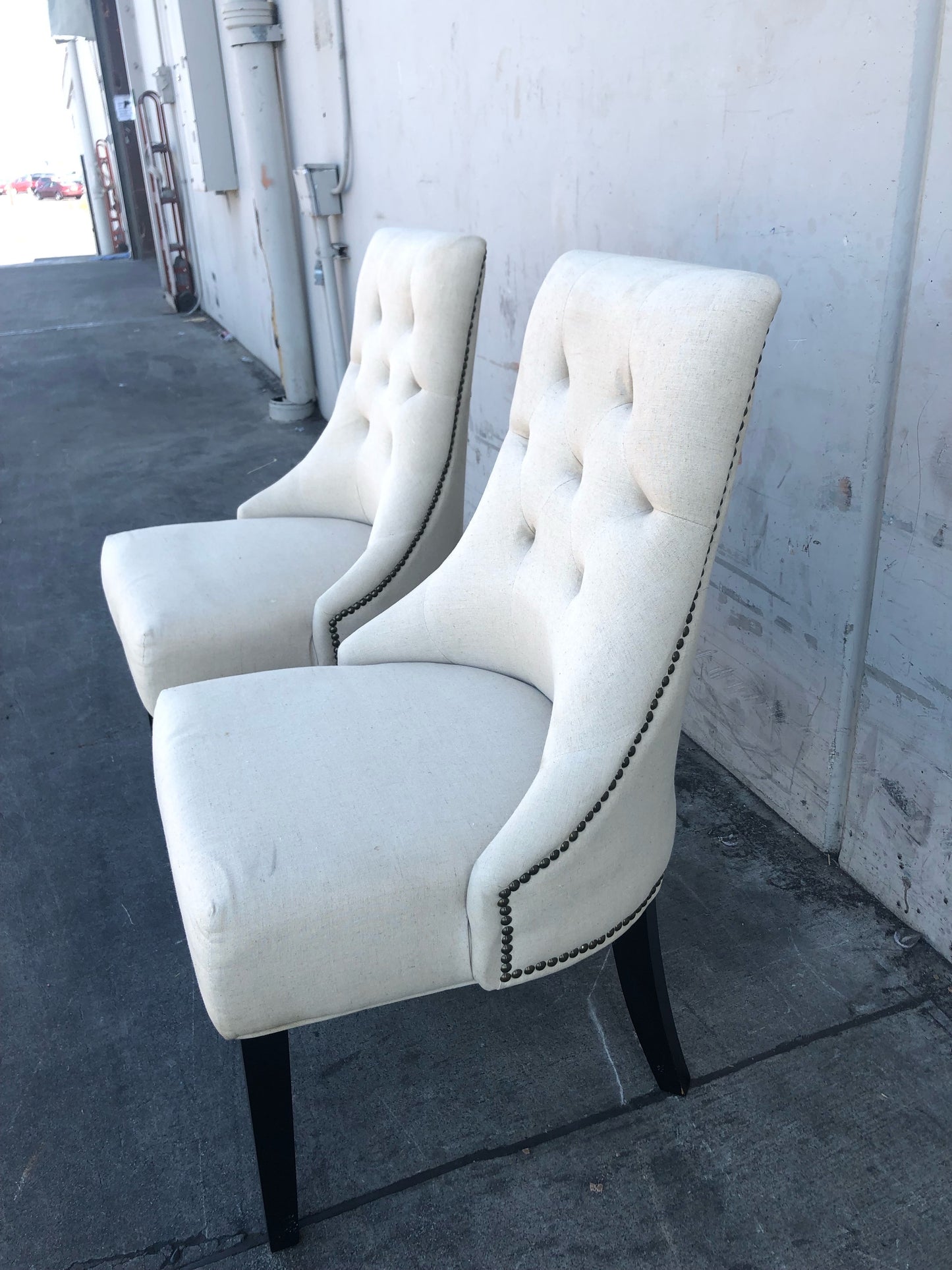 white 2 tufted dining side chairs lydia style
