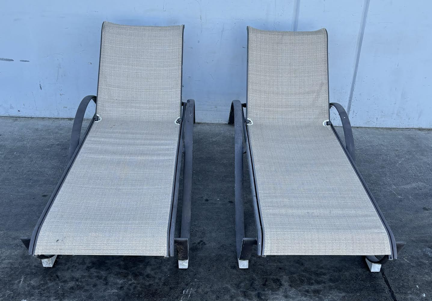 2 Sling Chaise Lounge Outdoors Chairs