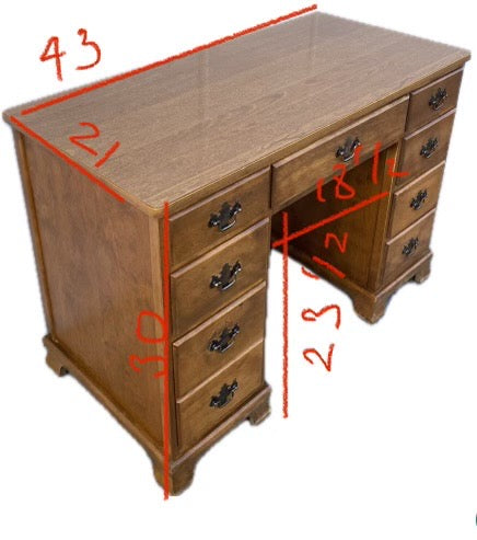 Baumritter office knee hole desk nutmeg