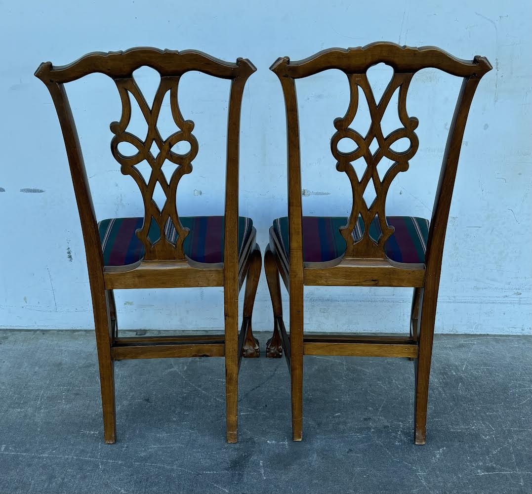 2 Chippendale style side chairs