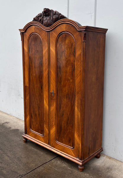 Vintage/antique two door walnut armoire/wardrobe cabinet (2/$350 each)