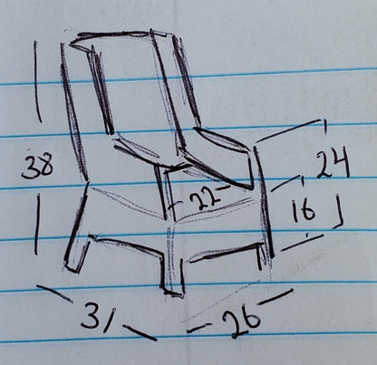 Wicker armchair with red cushion