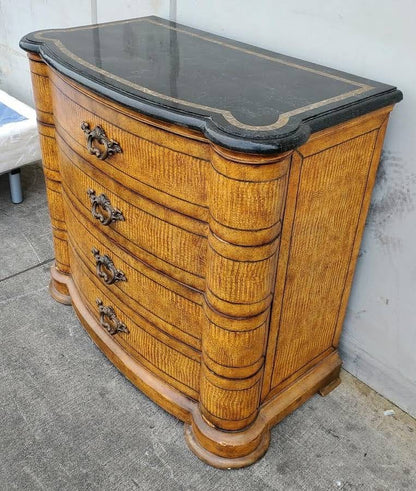 Light wood/black top dresser/chest of drawers