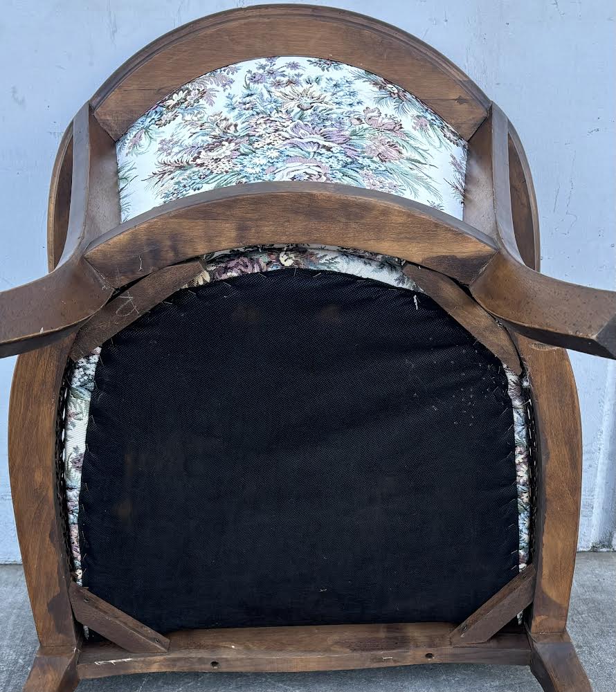 Vintage Cane Chair Floral Cushion
