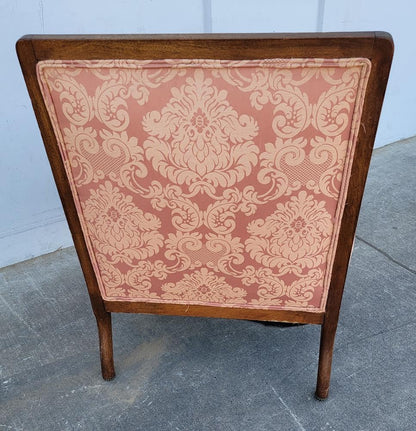 Pink dark wood bergere armchair antique/vintage