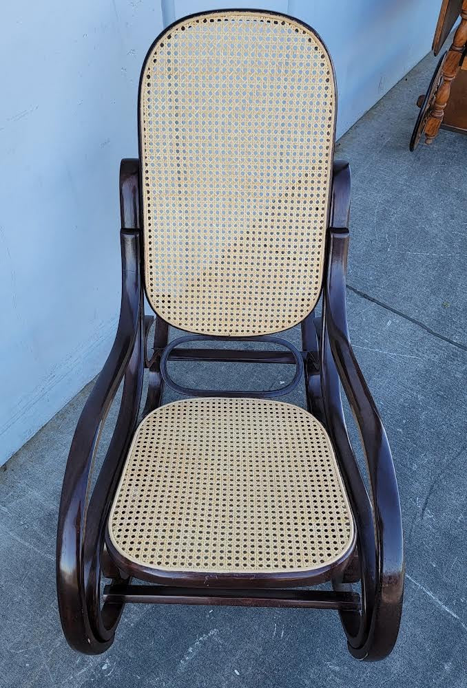 Wicker rocking chair bentwood and cane vintage thonet style