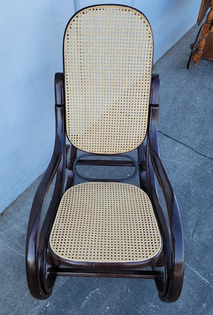 Wicker rocking chair bentwood and cane vintage thonet style