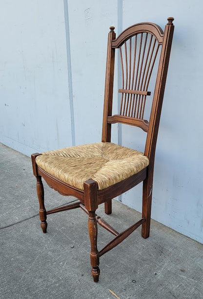 Wicker seat wheat/sheaf high back chair
