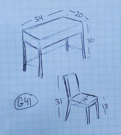 white wicker desk with chair