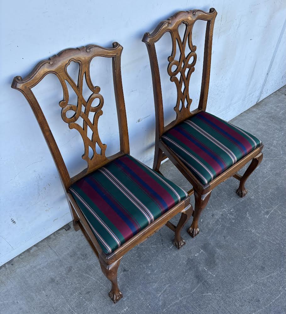 2 Chippendale style side chairs