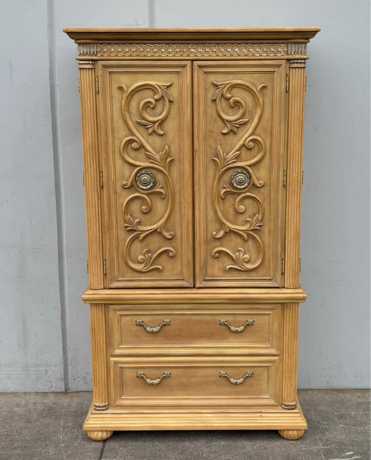 American Signature Light Wood Armoire wardrobe Dresser Hutch
