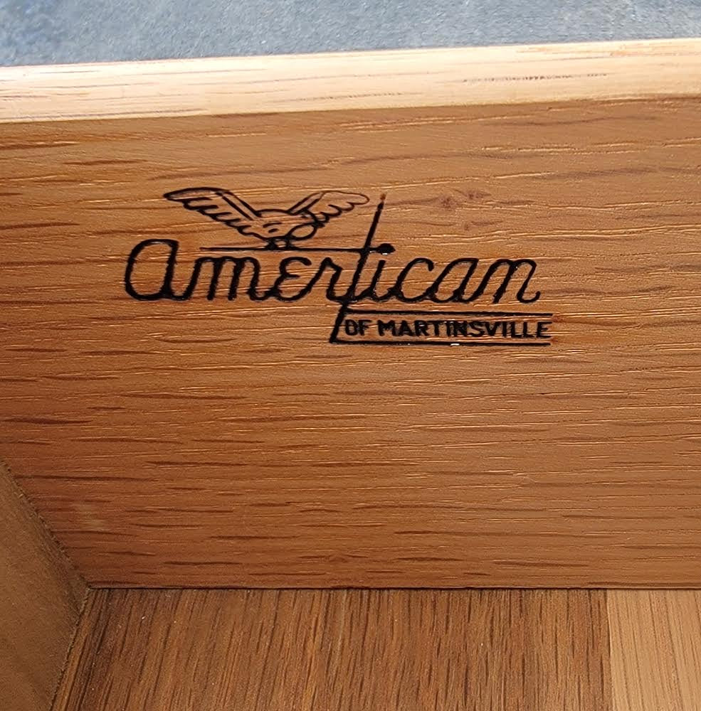 American of martinsville full size headboard with nightstands/end/side tables vintage(MCM)