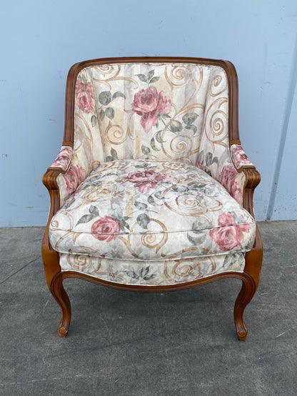 antique/ vintage floral armchair french bergere style
