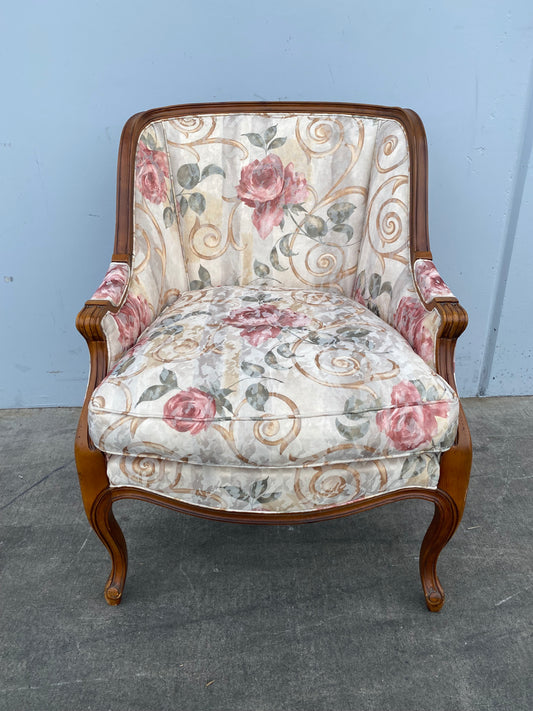 antique/ vintage floral armchair french bergere style