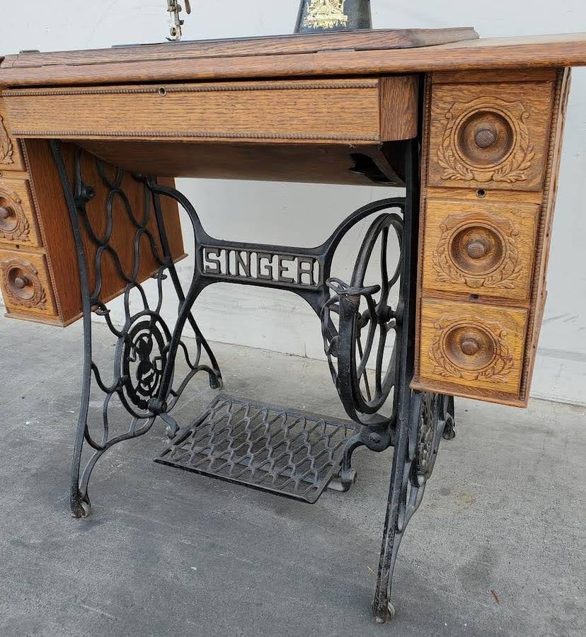 Singer sewing machine table antique