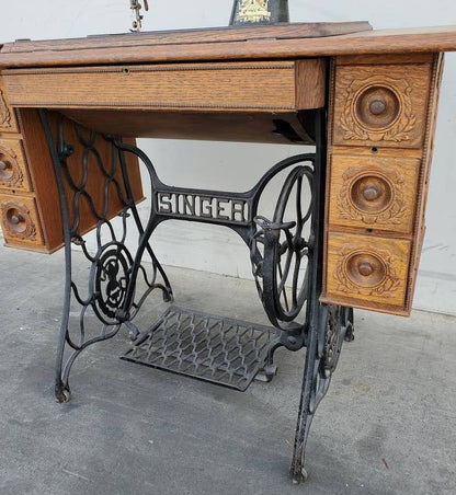 Singer sewing machine table antique