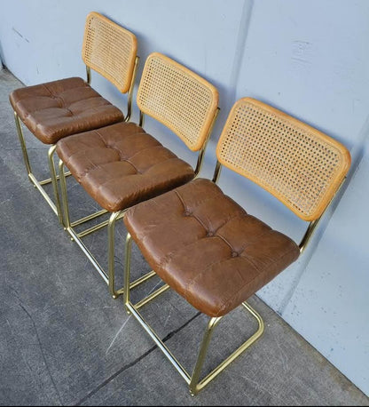 Bar/ counter stools wicker/cane/rattan back (3)