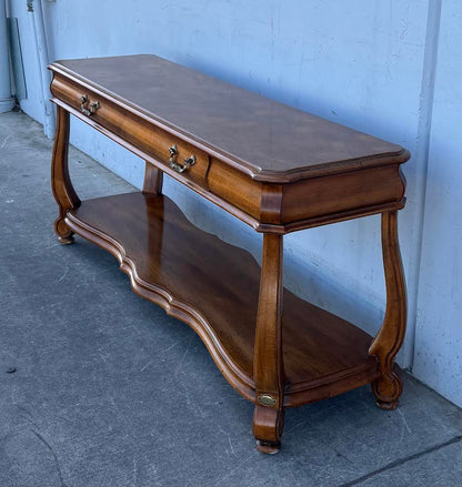 Gordon's Late 20th Century Oak Transitional Console Sofa Table Entry Table