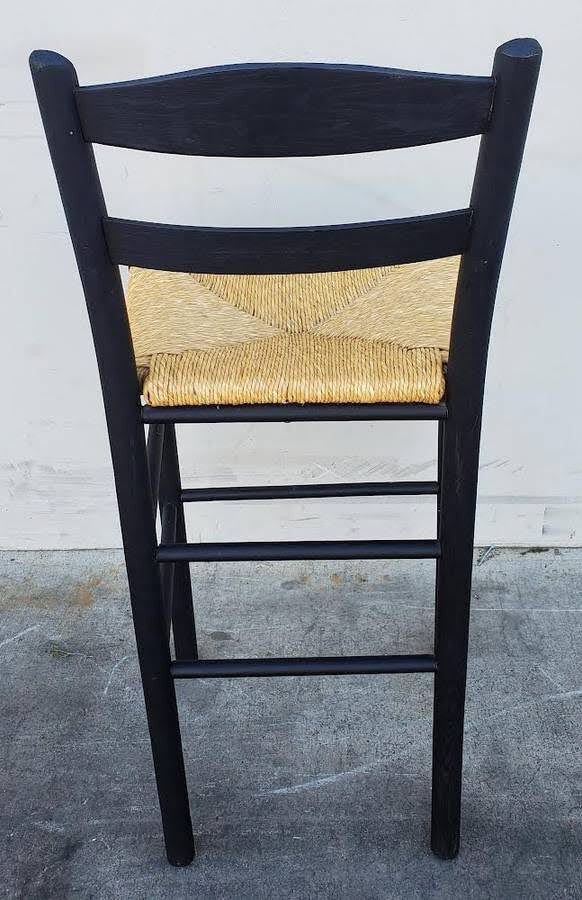 Bar stool black wicker seat