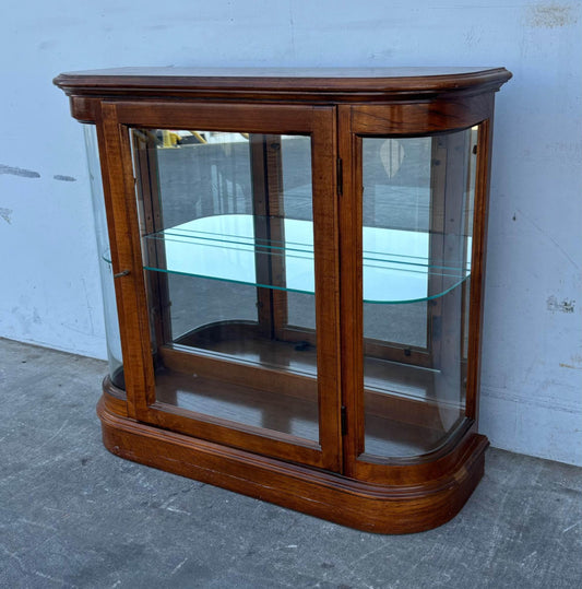 Pulaski Antique Mid Century Amboyna Wood Credenza with Mirror Back