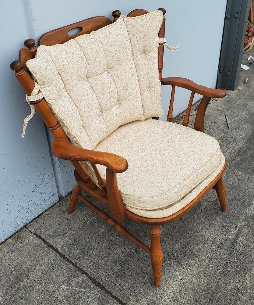 antique/ vintage maple wing back armchair
