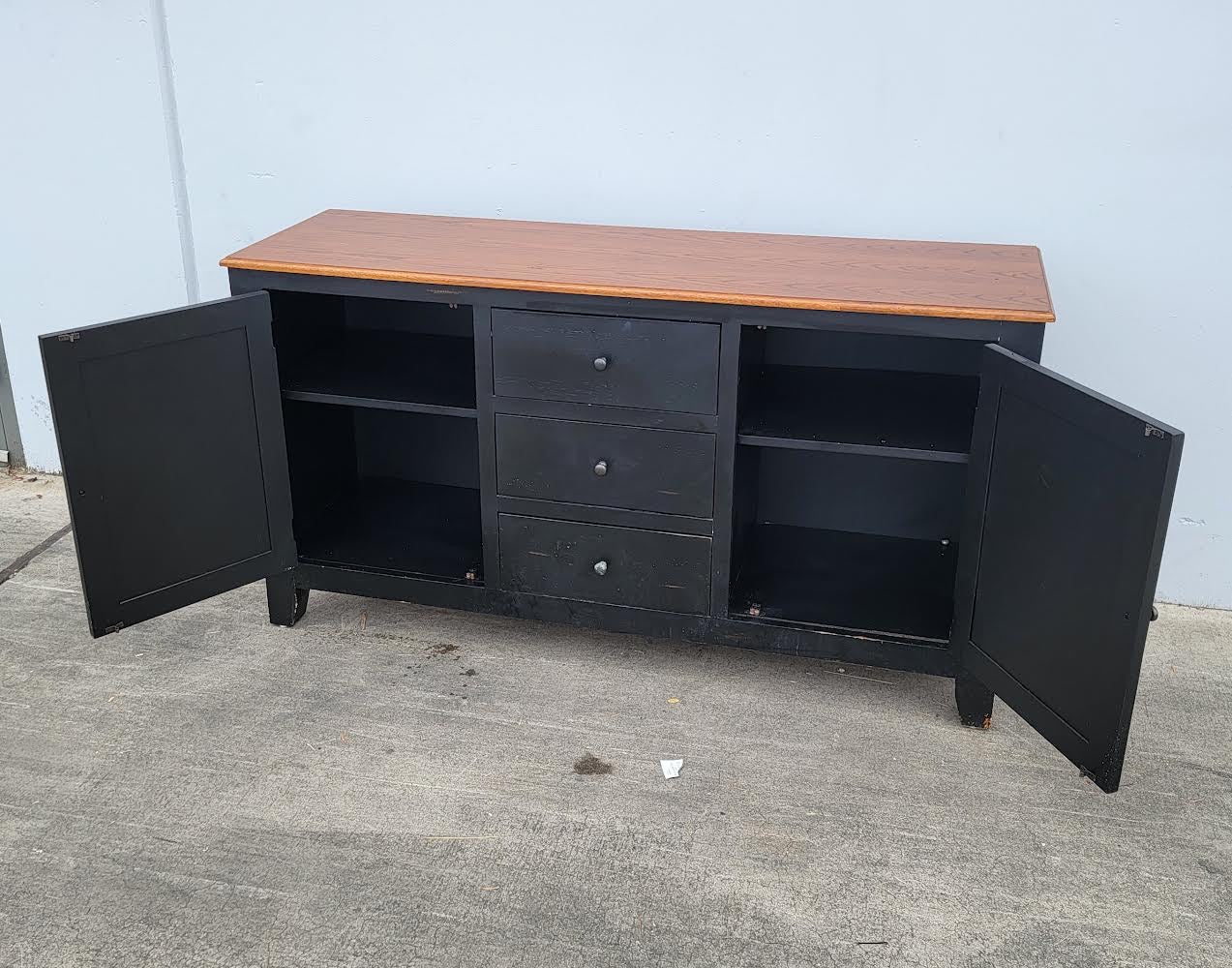black sideboard/ buffet/ credenza cabinet
