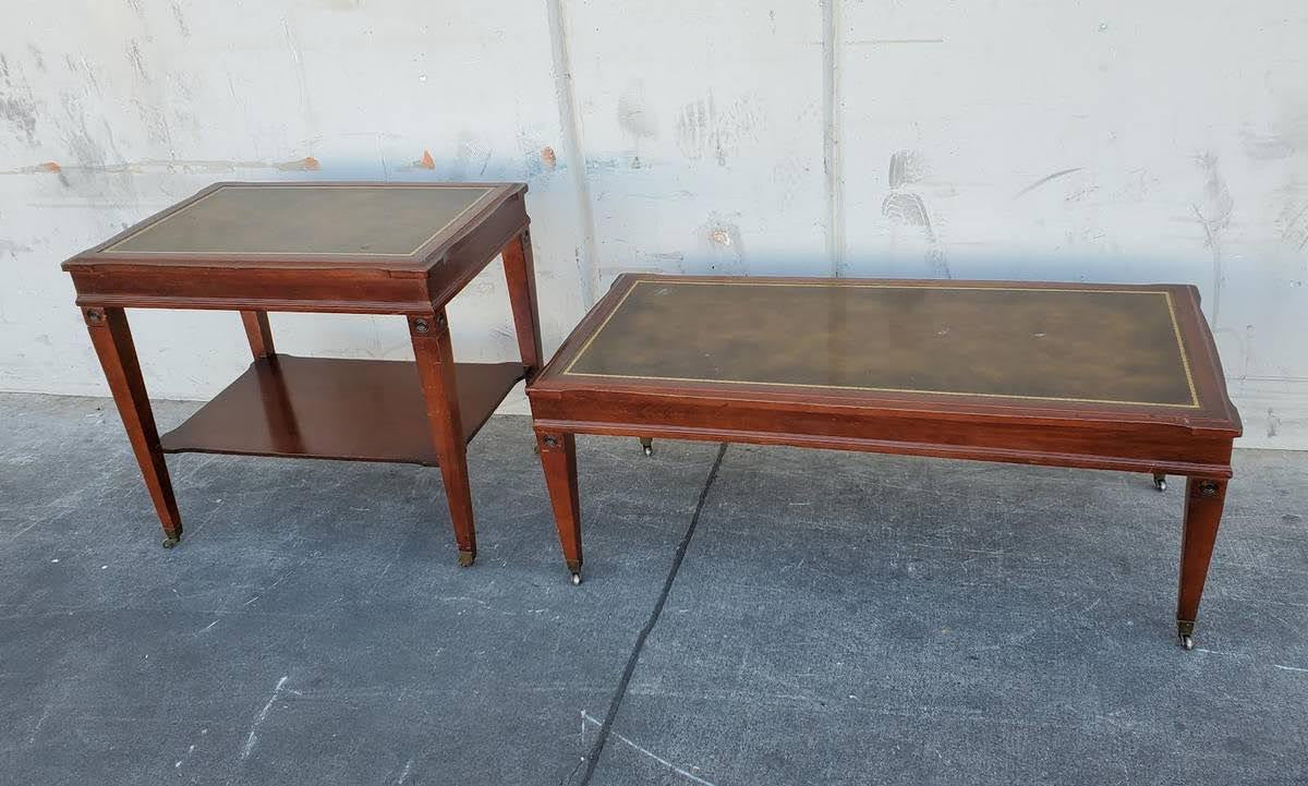 Coffee table and end/side table dark wood