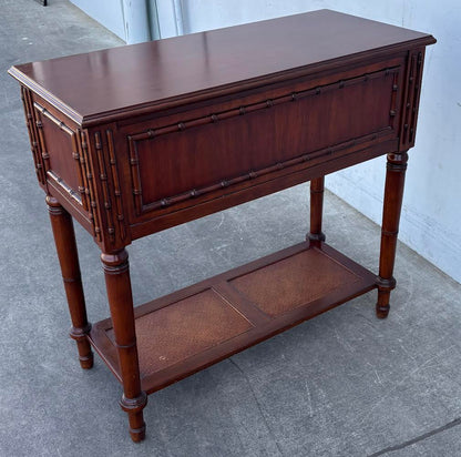 Vintage Ethan Allen Faux Bamboo/Solid Wood Entry Table Console Table