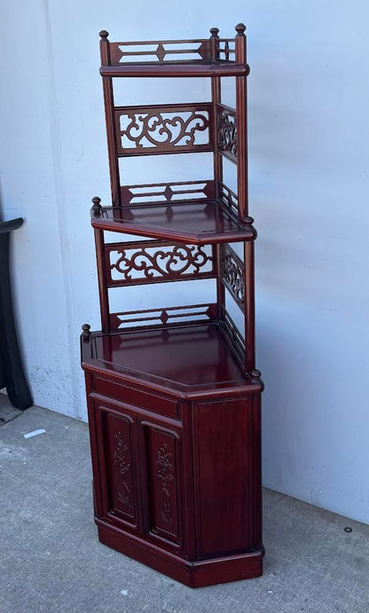 Chinese Inspired Corner Etagere / stand/ shelf Cabinet