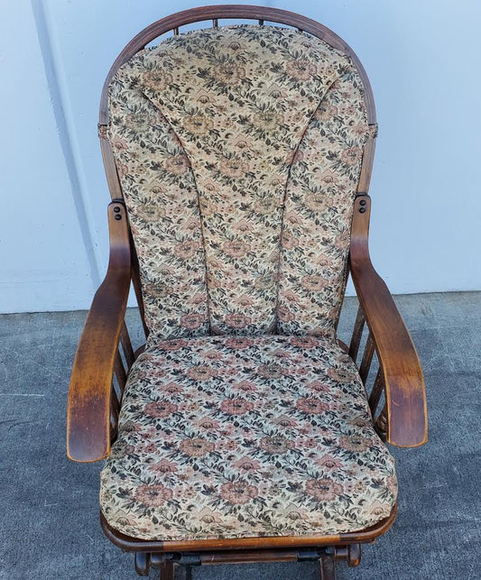 antique/ vintage rocking armchair floral cushion