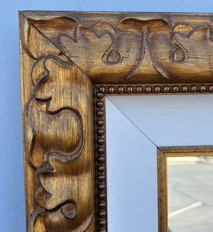 Vintage Large Mcm Wood
Carved Mirror