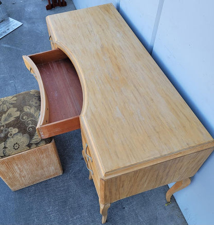 5 Drawer Desk with chair light wood