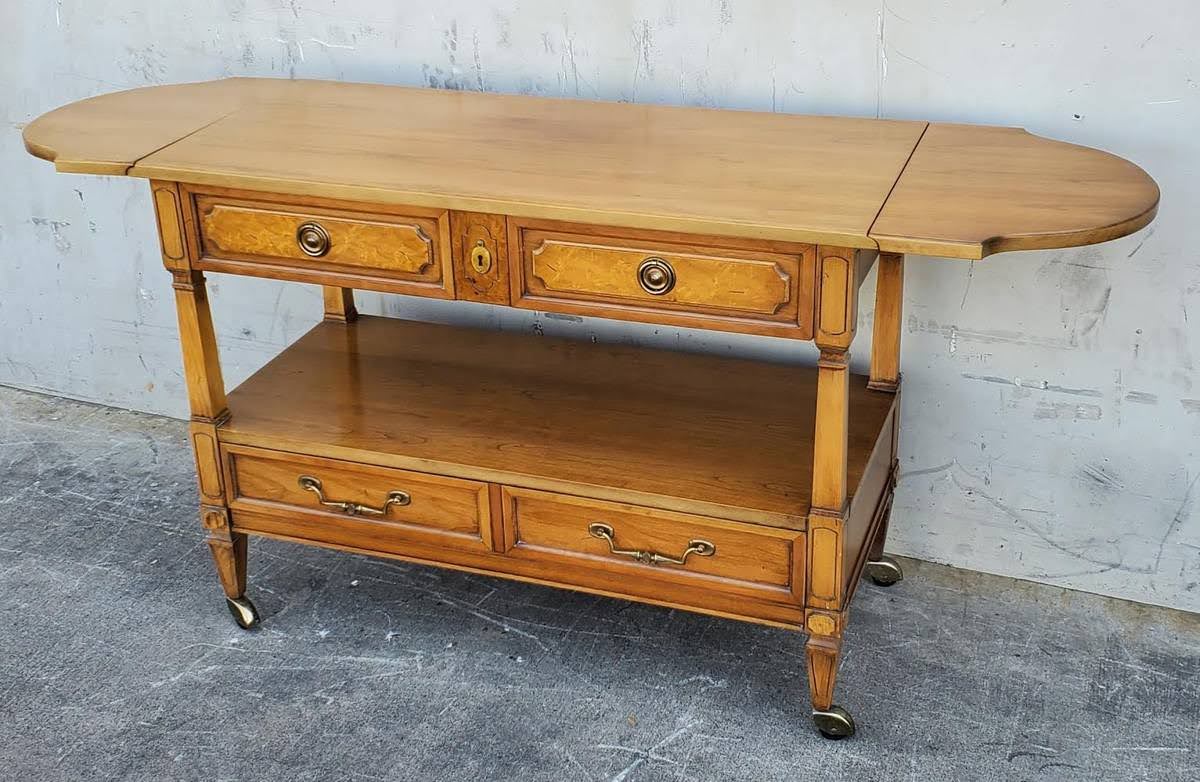 Vintage buffet cart server on wheels drop down extensions