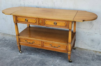 Vintage buffet cart server on wheels drop down extensions