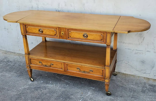 Vintage buffet cart server on wheels drop down extensions