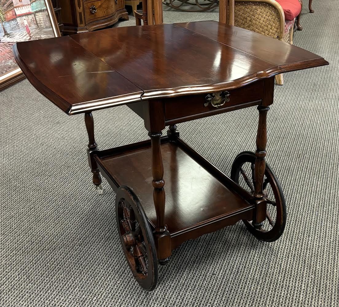 Vintage Mid Century Leaf Table Serving Trolley Bar Tea