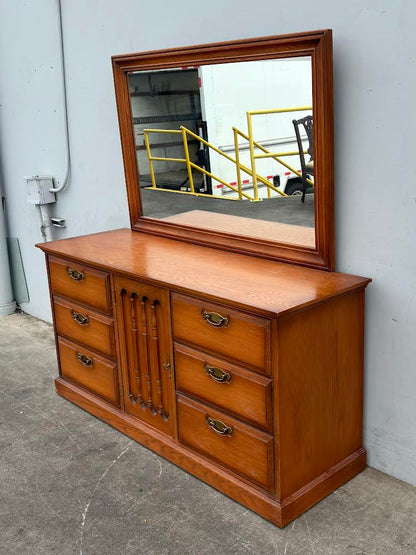 Solid Wood Dresser with Mirror