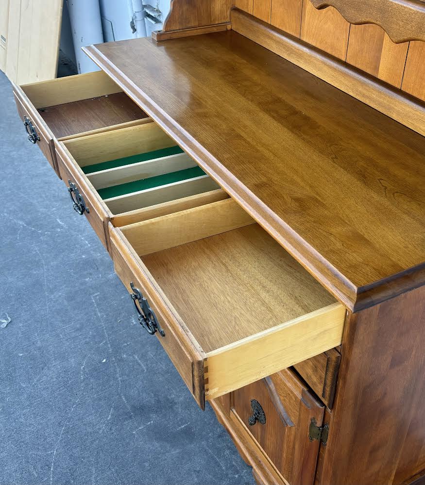 Vintage Maple Dining Hutch china cabinet