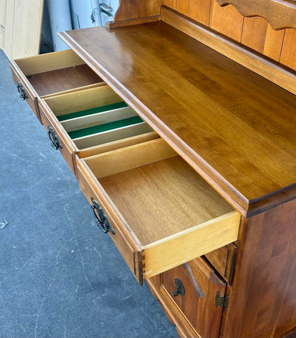 Vintage Maple Dining Hutch china cabinet